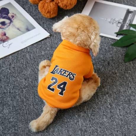BOYUNNY Polyester Dog Basketball Costume Warm Soft Puppy Sport Pullover Puppy T-Shirts Apparel Letter Pattern Pet Sport Shirt Spring
