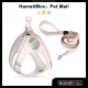 HamshMoc Reflective Dog Harness and Leash Set Adjustable Pet Harness Comfortable with Easy Control Handle for Small Medium Dogs