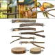 Loviver 8Pcs Wooden Bird Perch Bird Grinding Claws Bird Branches Wood Climb Pet Bird Toys for Finches Budgies Macaws Parakeets Conures