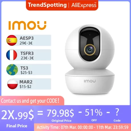 2022 Dahua imou Ranger SE 4MP 4X Digital Zoom AI Human Detect Camera Baby Security Surveillance Wireless ip CC Indoor 4MP