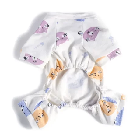 huanhuang Pet Pajamas Cartoon Pattern Keep Warmth Breathable Pet Dogs Cats Warm Jumpsuits Outfit for Teddy