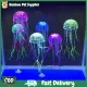 Haizhou Glowing Silicone Fake Jellyfish Artificial Ornaments For Aquarium Fish Tank Landscaping Decoration