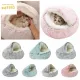 GWJ3360 Self Warming Cat Bed Cave Fluffy Round Cat's Nest Anti-Slip Colorful Puppy Bed Indoor