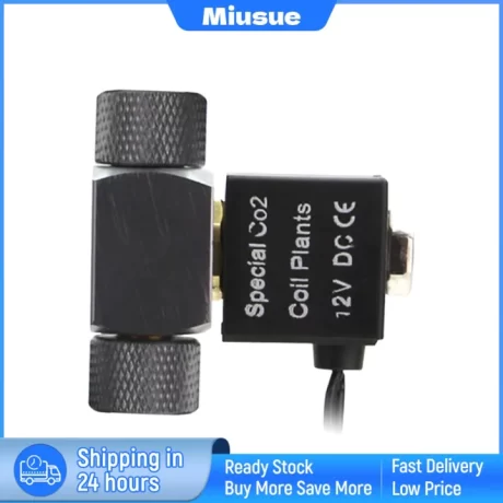 Miusue Aquarium CO2 Solenoid Valve, Lightweight, Fish Tank Accessory, Easy to Install, Aluminum Alloy for Aquarium Planted Tank