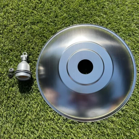 12-inch shiny stainless steel lamp with E27 holder with switch cord turn-down lamp puppy warm pet friendly ready to ship