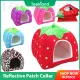Teekland Fashion Warm Strawberry Pet Cat Dog Bed House Kennel Soft Leopard Cushion Basket Pink Red Blue Pad Beds