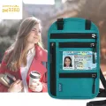 GWJ3360 Multifunctional Anti-theft Travel Small Wallet Protective Cover Zipper Shoulder Passport Bag RFID Crossbody Bag Credit Card Organizer Halter Passport Holder