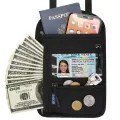 FREDDE Portable Multifunctional Travel Coin Purse Hanging Neck Pouch Zipper RFID Crossbody Bag Shoulder Passport Bag Credit Card Organizer Halter Passport Holder