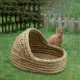 Aimishion Hand Woven Rabbit Grass House Bed Hut Straw Hamster Nest for Bunny Mice