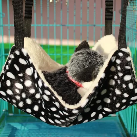 Breathable Pet Cat Nest Double-sided Usable Hanging Cat Hammock in Iron Cage, Pet Supplies