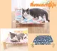 MJ - cat bed, cat cradle, cat bed with wooden legs, Japanese style Bed cushions for pets Can carry a lot of weight