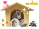 Big wooden house for rabbits, guinea pigs, turtles, prairie dogs, size 31x35x24.5 cm.