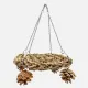 H-25 swing material made from dried aquatic wood, has 4 pine cones, can be hung on the cage. Suitable for small birds 20*20cm