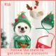 R16 BABY SHOP ปีใหม่ ผ้าพันคอหมวก ตุ๊กตาผ้าฝ้าย ชุดสัตว์เลี้ยง ปลอกคอสัตว์ ผ้ากันเปื้อนสุนัขแมว ผ้าพันคอสัตว์เลี้ยง