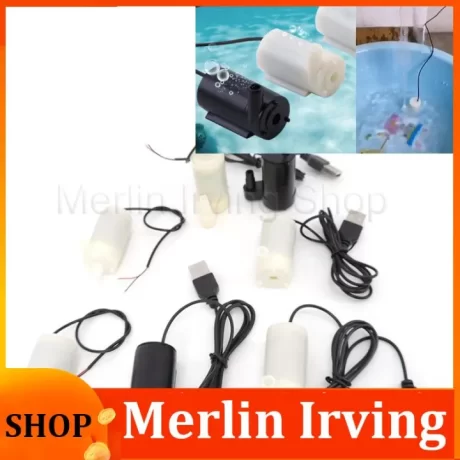 Merlin Irving Shop Mini USB 5V DC Low Voltage Small Water Pump Micro Submersible Fountain Pump Brushless Motor Pump for Hydroponic Veg plant
