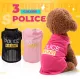 Kakaoppa 3 Colors Summer Thin Dog Clothes Dog Shirt Cat Shirt Police Printed Silky Material Breathble Cotton