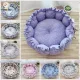 BENEDICT Woven Fabric Winter Cat House Soft Plush Doll Cat Pumpkin Nest Pet Accessories Round Soft Bed for Cats Kitten Cat