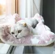PE-108 cat cradle, cat cradle with glass, large size 55x35cm, can support weight up to 15 kg, cat bed, cat house, cat toys, cat bed, cat cradle with glass, cat hammock