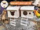 Bird house, sugar and squirrel house, top can be opened, wooden house for pets No color coating Complete with rope ladder, 2 doors to choose from.