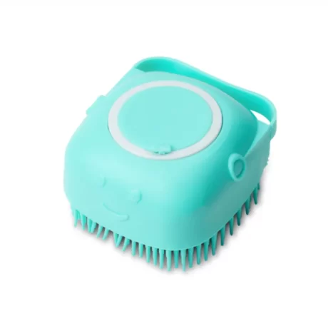 Dog Bath Brush Pet Dog Massage Brush silicone dog brush with Shower Scrubber Shampoo Dispenser Soft Brush Rubber Bristle for Dogs and Cats