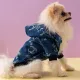 DY Loving Pet Fashion Coat Tide Brand Luxury Logo Dog Denim Zipper Coat Shihtzu Hoodie