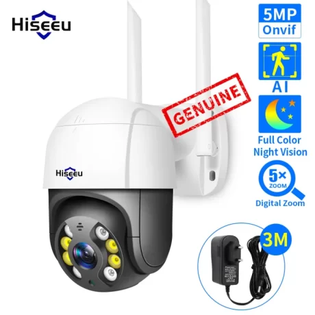 2022 Hiseeu 2MP 3MP PTZ IP WIFI Camera Speed Dome Wireless 1080P ONVIF Outdoor 5X Digital Zoom Audio Network CC Surveillance