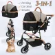 【Lifefree】COD รถเข็นสัตว์เลี้ยง รถเข็นสุนัขและแมว 4 ล้อ โครงสร้างแข็งแรง Pet trolley ถอดตะกร้าเป็นคาร์ซีทได้ (รถเข็นรับน้ำหนักได้ 20 กก. )