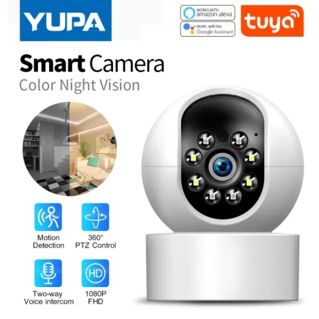 YUPA 1080P IP Camera Wireless Home Security Camera Two-way Audio Surveillance Camera Wifi Full Color Night Vision CC Camera