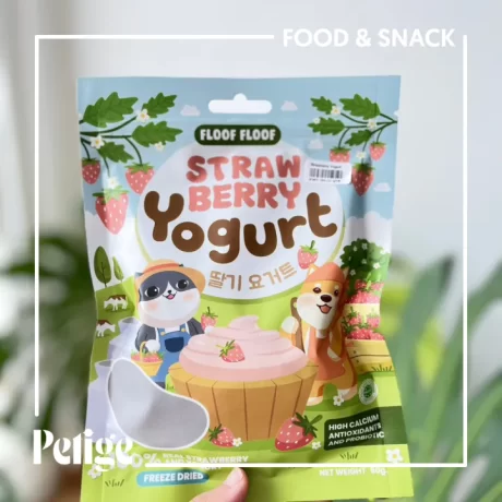 สตรอว์เบอร์รี่โยเกิร์ตฟรีซดรายเหมาะสำหรับสุนัขและแมว