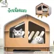 Soft Indoor Pet House for Cats and Mini Dog Breeds | Faux Wool Felt | Easy to Clean Fabric | Disassembled and Foldable for Travel | Smart Gray
