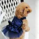 DGFDF Fashion Gauze Lace Flower Printed Wedding Party Summer Cat Dress Dog Skirt Pet Apparel Dog Princess Dress