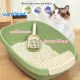 Winky Wink Cat Litter Box Semi-enclosed Cat Toilet Anti-leak Shape Eggshell Pet Toilet 2 Size with Cat Sand Scoop