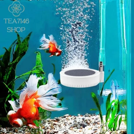 TEA7146 Mute Air Pump Quartz Metal Air Bubble Stone 5/10/13CM White/Grey Oxygenating Stone Tray For Fish Tank